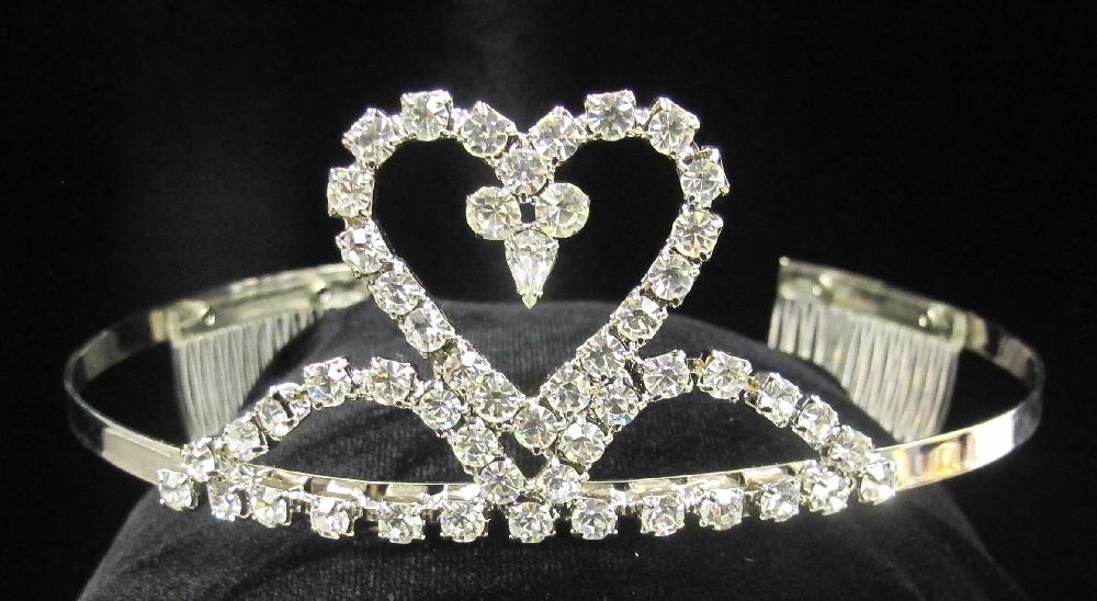 T-70 HEART TIARA WITH CURVED MOUNDS
