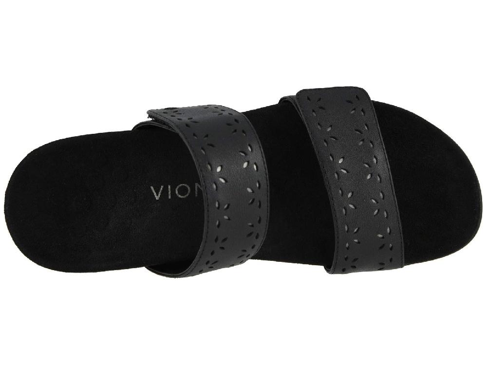 Vionic Black Randi Womens Slide On Sandals