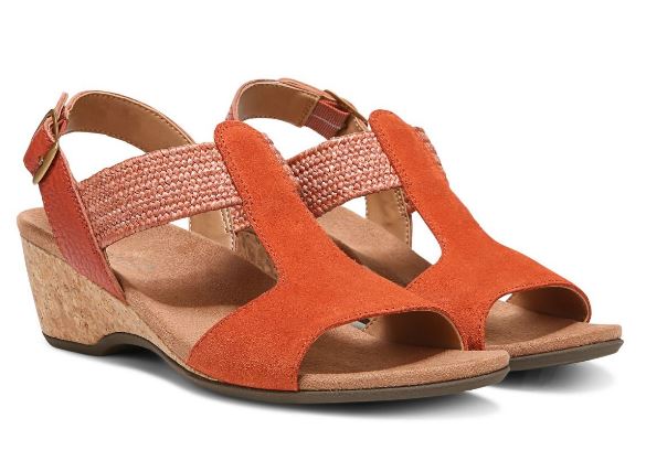 Vionic Clay Kaytie Womens Wedge Sandals