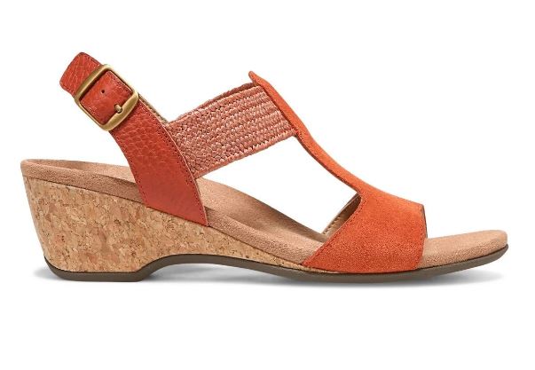 Vionic Clay Kaytie Womens Wedge Sandals