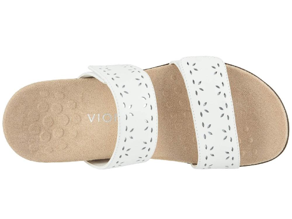 Vionic White Randi Comfort Slide On Sandals