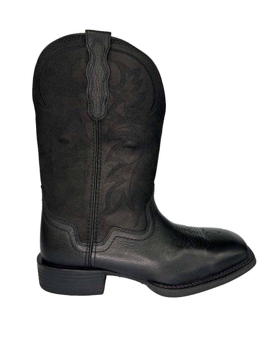 Lebo's 1923 Men's Black Wide Square Toe Western Boots L1000