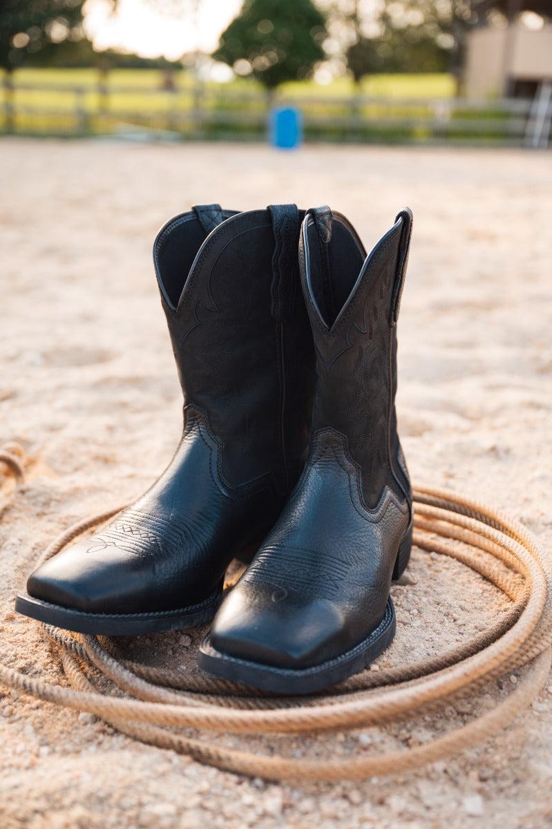 Lebo's 1923 Men's Black Wide Square Toe Western Boots L1000