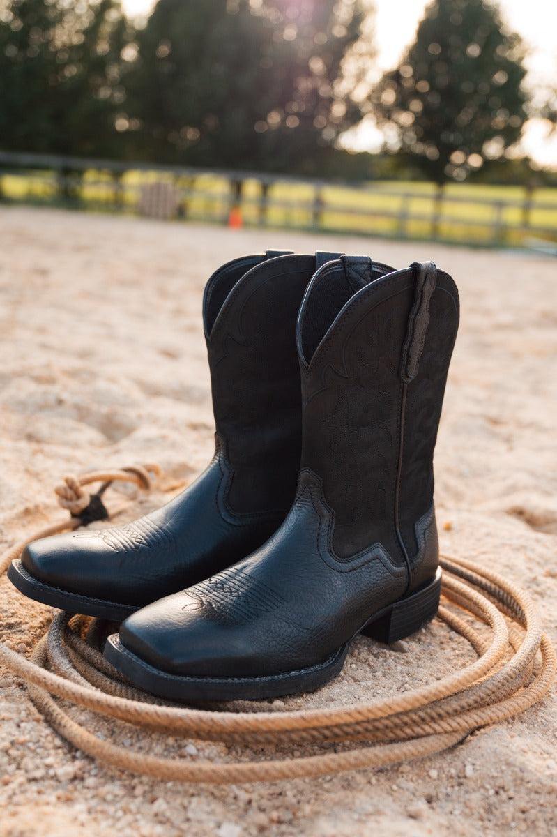 Lebo's 1923 Men's Black Wide Square Toe Western Boots L1000