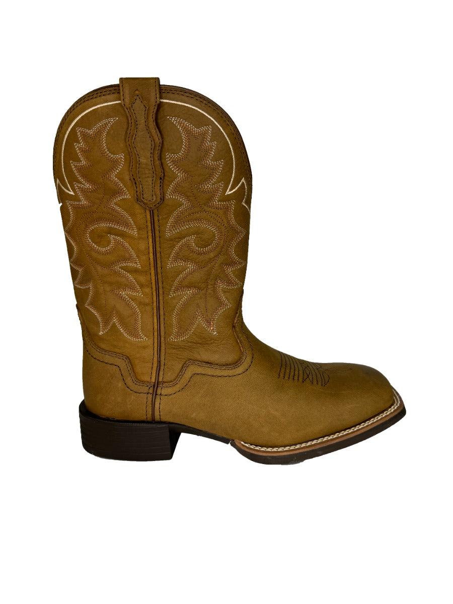 Lebo's 1923 Men's Distressed Tan Wide Square Toe Western Boots L1002