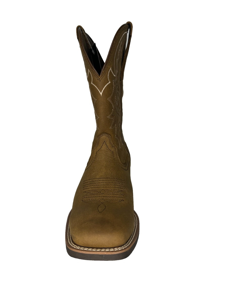 Lebo's 1923 Men's Distressed Tan Wide Square Toe Western Boots L1002