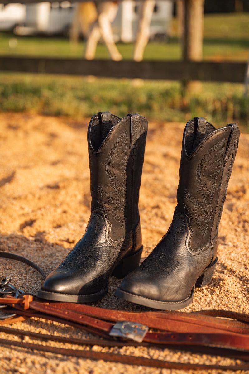 Lebo's 1923 Women's Black Leather Round Toe Western Boots L1200