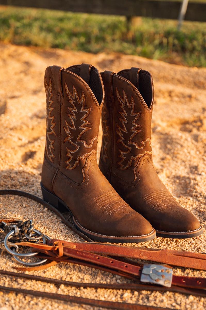 Lebo's 1923 Women's Brown Leather Round Toe Western Boots L1202