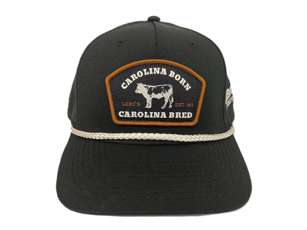 Lebo's Black/White Carolina Born Carolina Bred 5 Panel Classic Rope Cap 258-BW-2