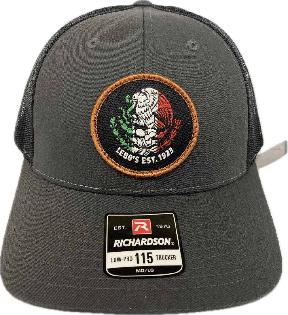 Lebo's Charcoal/Black Mexican Flag Patch Hat 115CHB-MEXFLAG