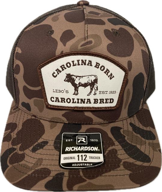 Lebo's Richardson 112 Bark Duck Camo/Brown Printed Five Panel Snapback Trucker Cap 112PFPBKDNBRED