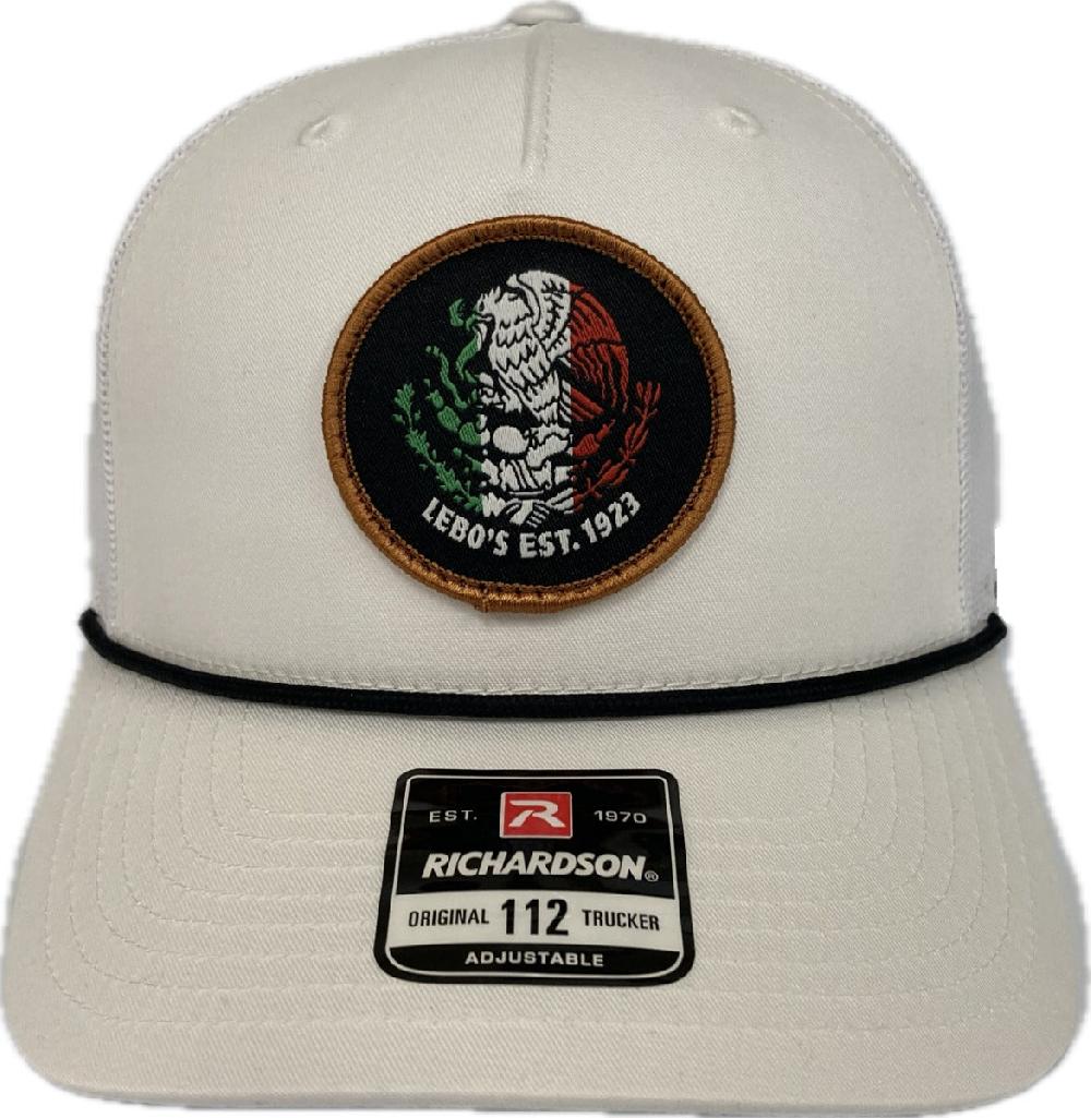Lebo's White Mexican Flag Patch Hat 112FPRWWB-MEX