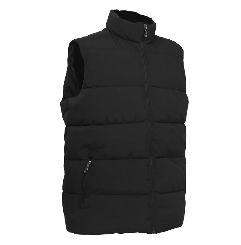 Lee Hanton International Black Solid Full Zip Puffer Vest MV808-BLK