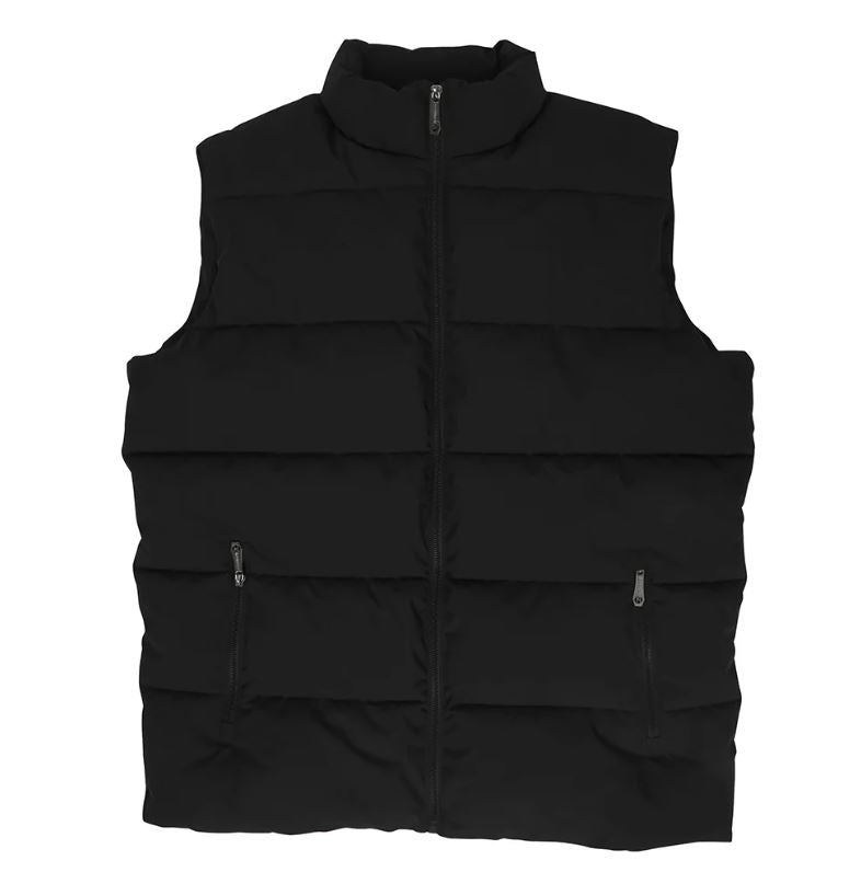 Lee Hanton International Black Solid Full Zip Puffer Vest MV808-BLK