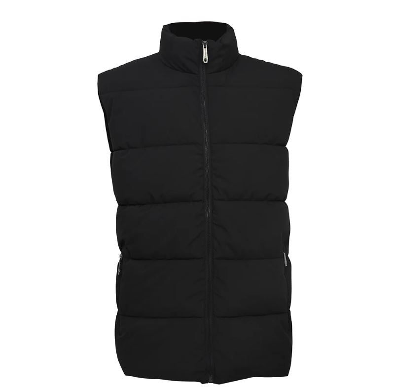 Lee Hanton International Black Solid Full Zip Puffer Vest MV808-BLK