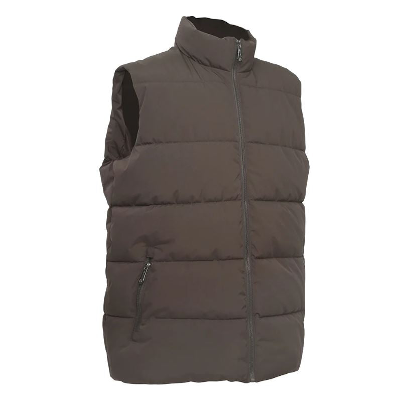Lee Hanton International Dark Brown Solid Full Zip Men's Puffer Vest MV808-DKBRN