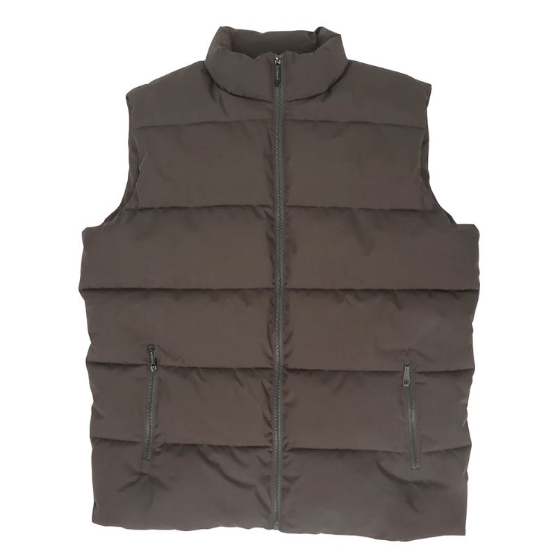 Lee Hanton International Dark Brown Solid Full Zip Men's Puffer Vest MV808-DKBRN