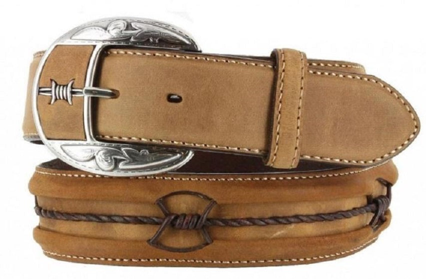 Leegin Bark Fenced In Barb Wire Western Mens Belts C10817