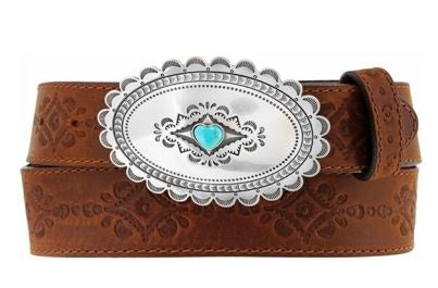 Leegin Women's Brown Navajo Heart Belt C21369