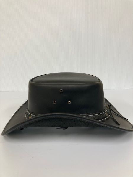 London Milan By Lebo's Black Leather Western Hat LM-B98