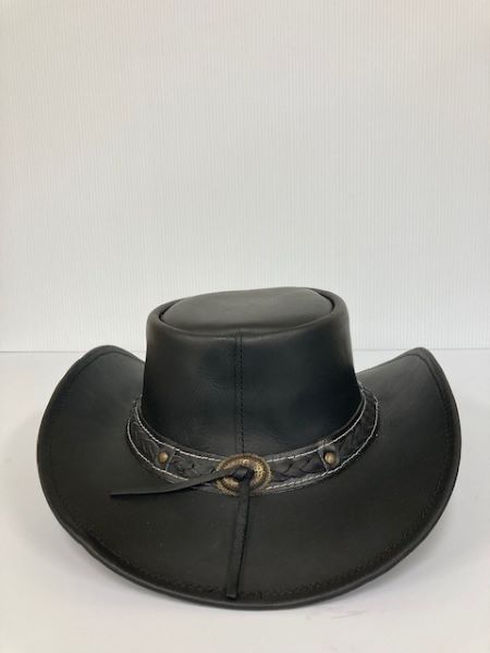 London Milan By Lebo's Black Leather Western Hat LM-B98