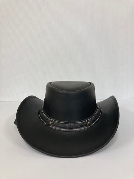 London Milan by Lebo's Black Leather Western Hat LM-B98