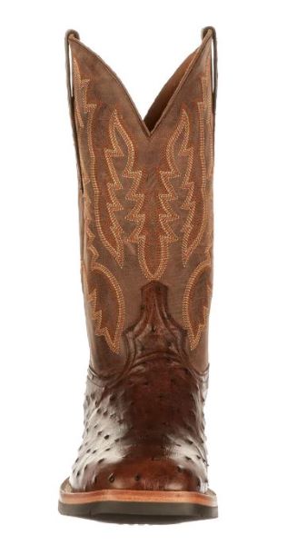 Lucchese Antique Chocolate Rowdy Ostrich 12 Inch W Toe Men's Western Boots M4557.WF-2012
