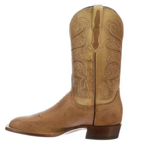 Lucchese Barnwood/Antique Saddle Lance Smooth Ostrich Mens Boots CL1028.W8