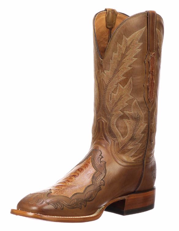 Lucchese Bartley Ostrich Leg Cognac Mens Western Boots CL1048.WF