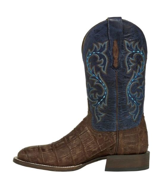 Lucchese Brandy/Navy Malcolm Giant Gator W Toe 12 Inch Men's Boots M4344.WF-2506