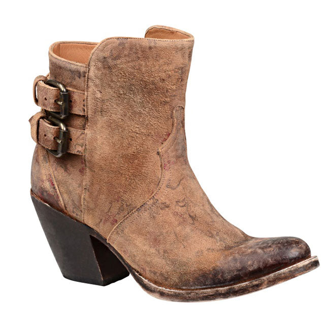 Lucchese Catalina Brown Floral Womens Western Booties M4953