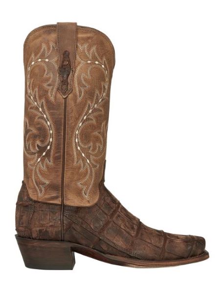 Lucchese Chocolate Burke Men's Alligator Leather 12 Inch 7 Toe Boots M3195.74-2012