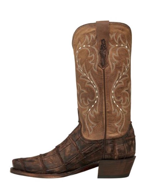 Lucchese Chocolate Burke Men's Alligator Leather 12 Inch 7 Toe Boots M3195.74-2012