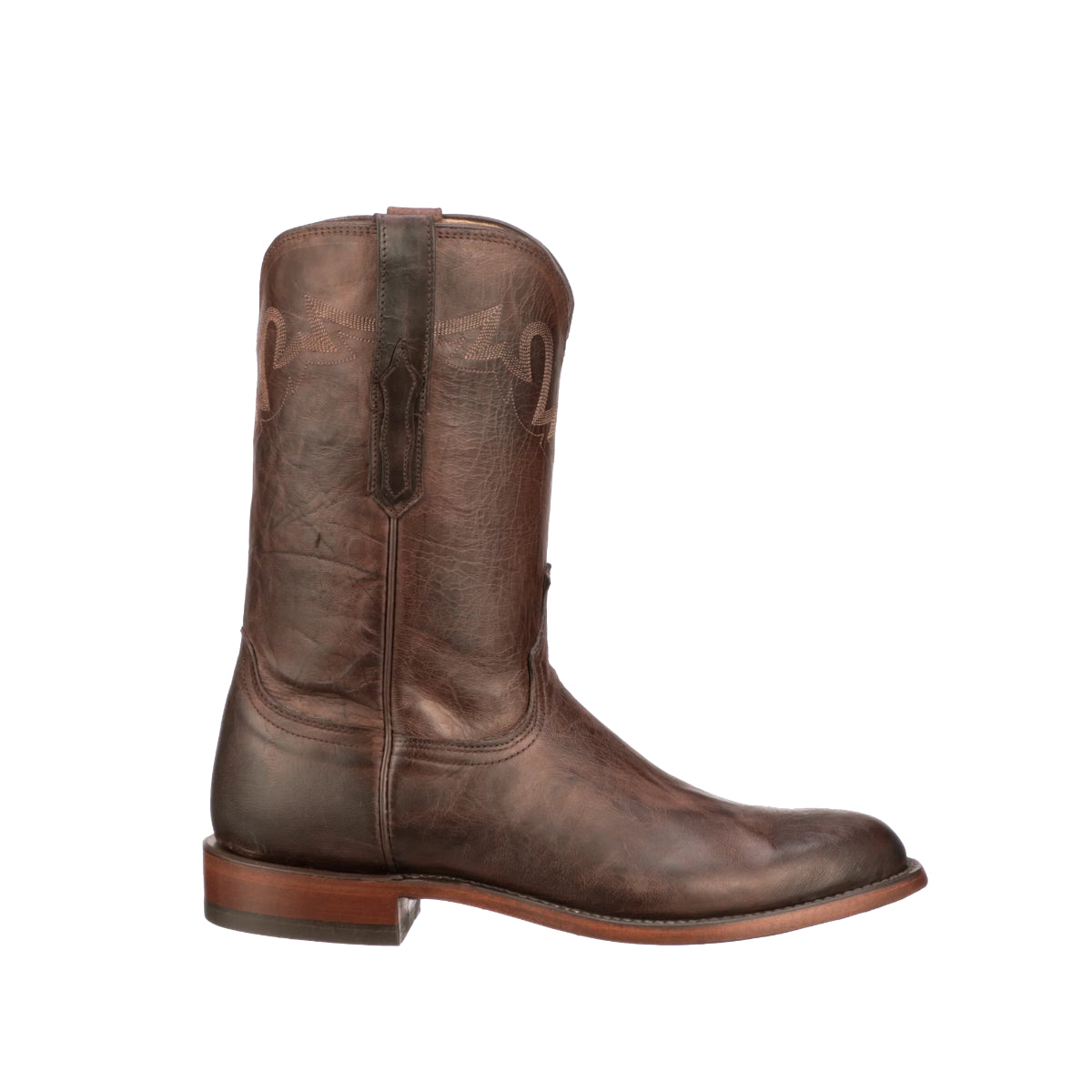 Lucchese Chocolate Sunset Roper Men's Mad Dog Goat Leather Western Boots CL6510.C2-2012