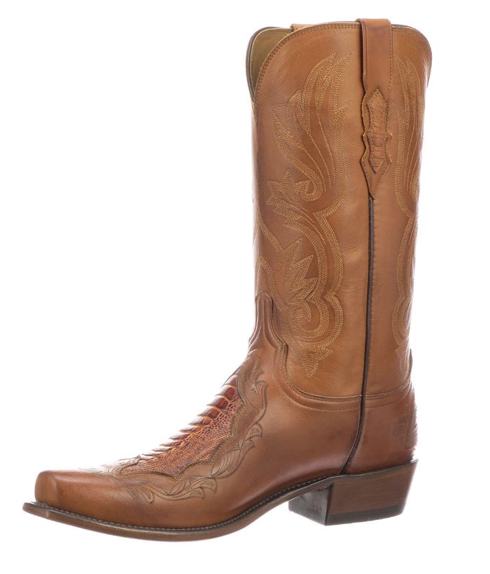 Lucchese Cognac Bynum Mens Exotic Western Boots N1176.73