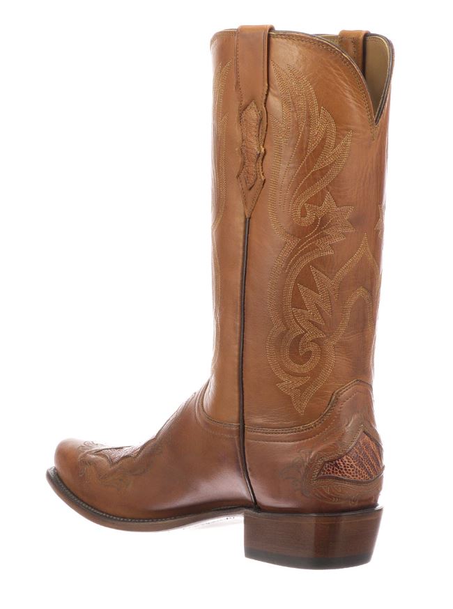 Lucchese Cognac Bynum Mens Exotic Western Boots N1176.73