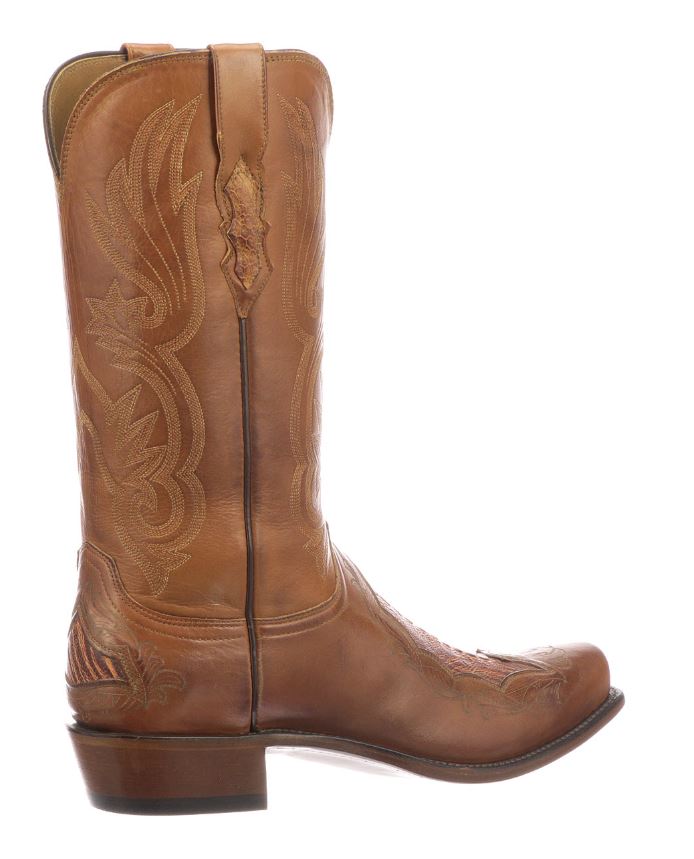 Lucchese Cognac Bynum Mens Exotic Western Boots N1176.73