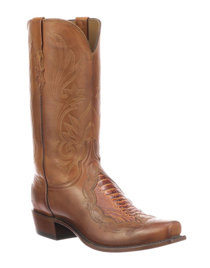 Lucchese Cognac Bynum Mens Exotic Western Boots N1176.73