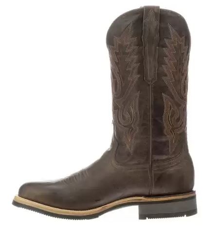Lucchese Dark Brown Rusty Mens Roper Style Mens Boots M0028.CF