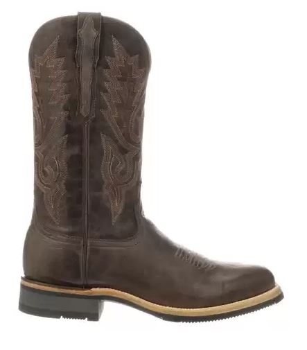 Lucchese Dark Brown Rusty Mens Roper Style Mens Boots M0028.CF