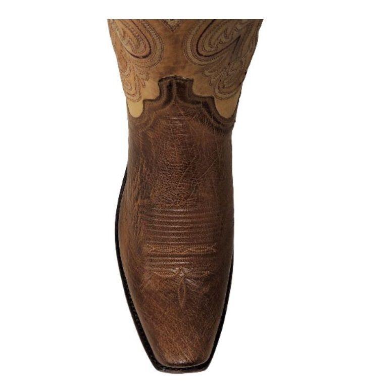 Lucchese Nathan Burnished Barnwood Smooth Ostrich Mens Snip Toe Boots N1160.74