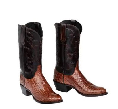 Lucchese Sienna Dark Brown Charles Mens Western Boots M1635.R4