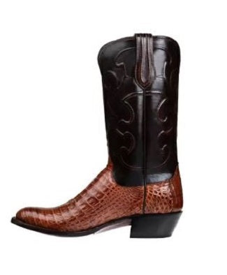 Lucchese Sienna Dark Brown Charles Mens Western Boots M1635.R4