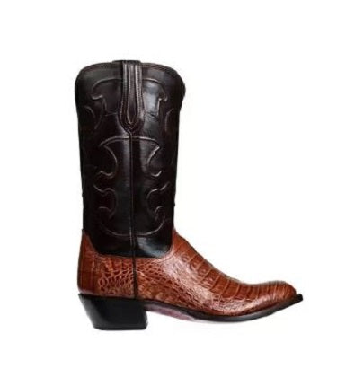 Lucchese Sienna Dark Brown Charles Mens Western Boots M1635.R4