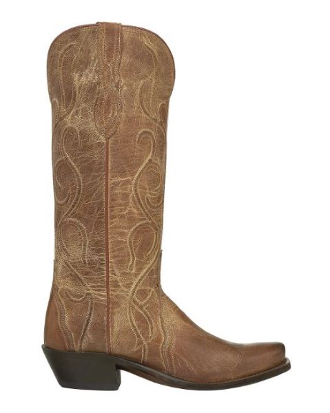 Lucchese Tan Burnished Patsy Women's 13 Inch Mad Dog Goat 7 Toe Triad Boots M5109.74-2352