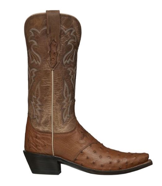 Lucchese Tan/Camel Augusta 12 Inch Women's Ostrich S5 Toe Boots M5603.S54