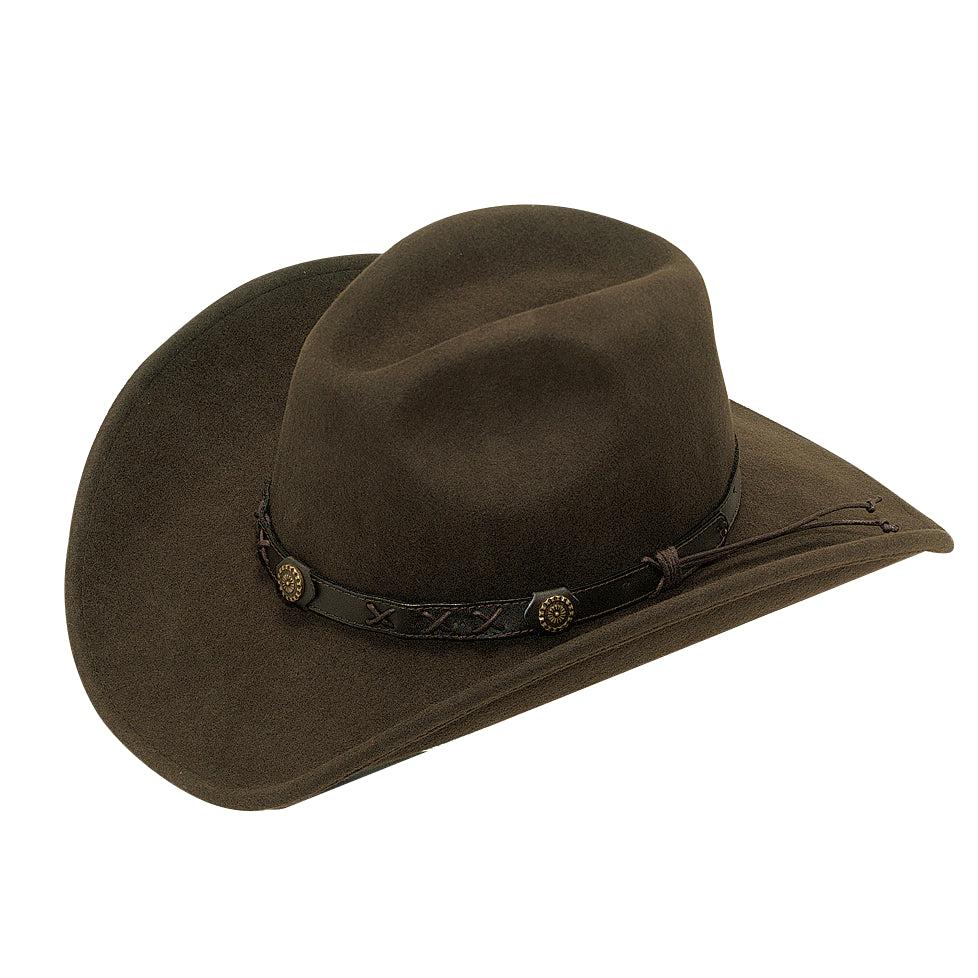 M and F Western Brown Twister Dakota Crushable Wool Hat 7211002