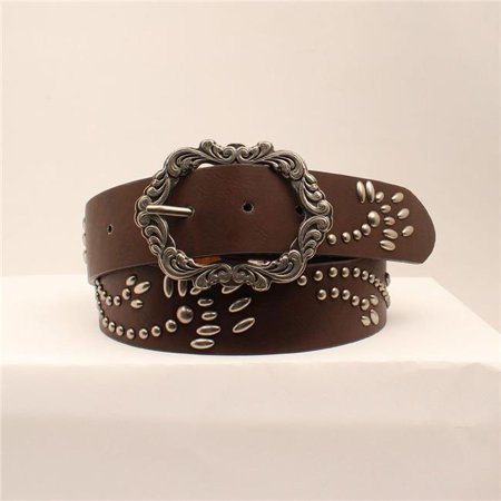 M&F Angel Ranch Brown Studded Design Womens Belt DA6324