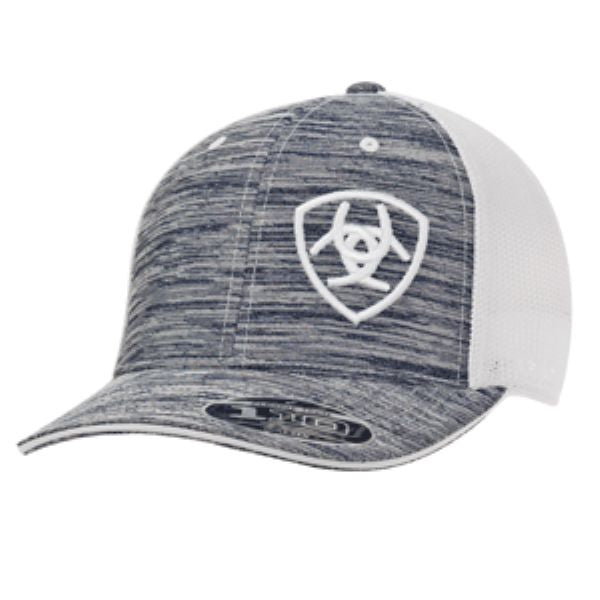 M & F Ariat Heather Grey and White Snapback Ballcap 1504905