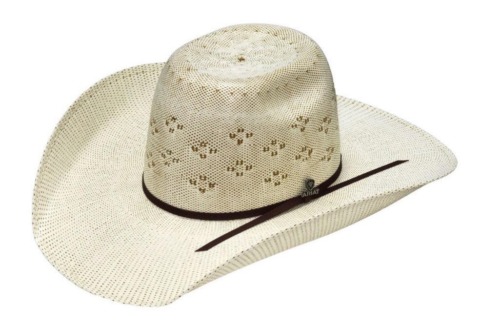 M&F Ariat Ivory Brown Bangora Straw Hat A73240